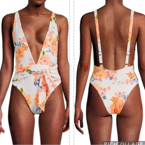 Maaji Other - MAAJI Floral Plunging One Piece Swimsuit plunging neckline new with tags size S